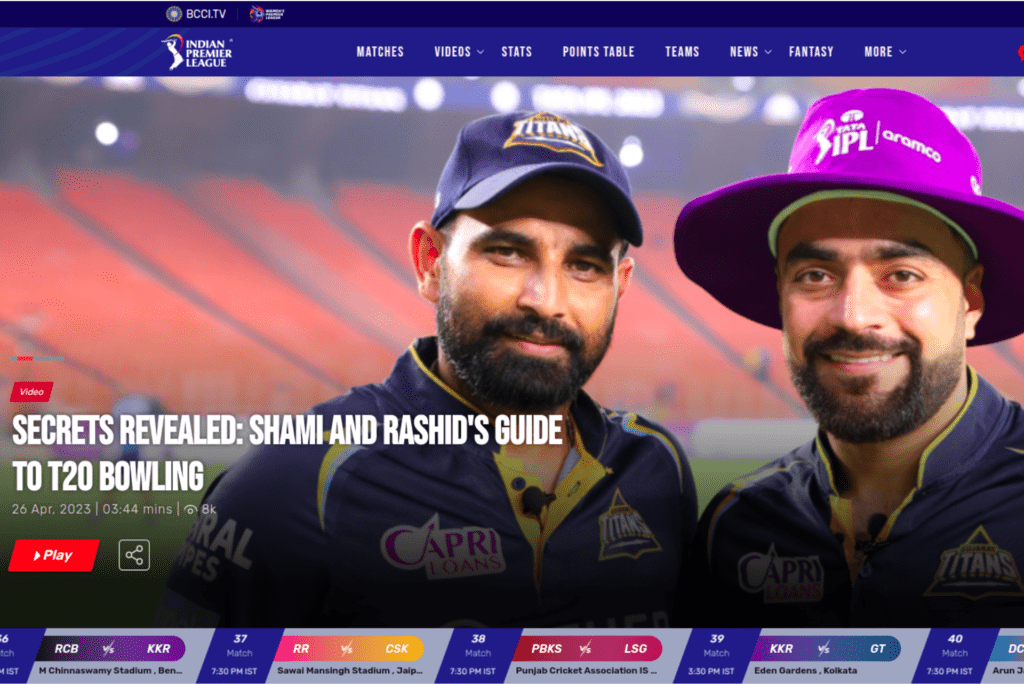 IPL Official Website 